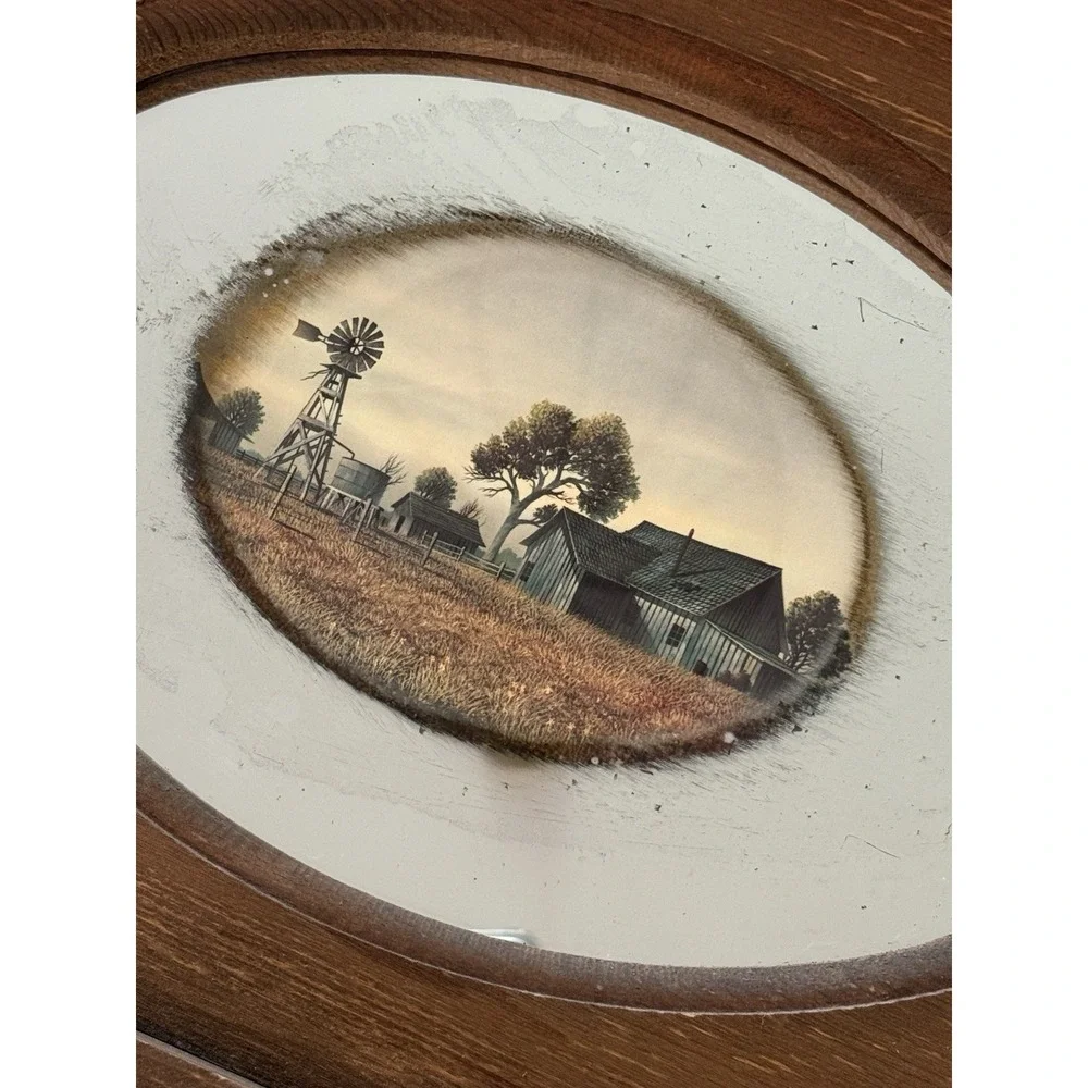 Vintage handcrafted pine mirror reflective art wall decoration Country Core